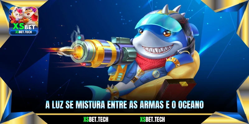 A luz se mistura entre as armas e o oceano 